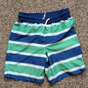 Lands' End Blue and Green Boys Swim Shorts